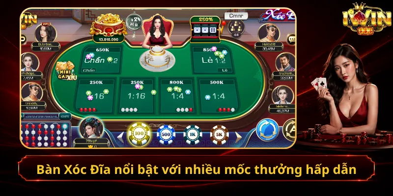 Bàn Xóc Đĩa nổi bật với nhiều mốc thưởng hấp dẫn