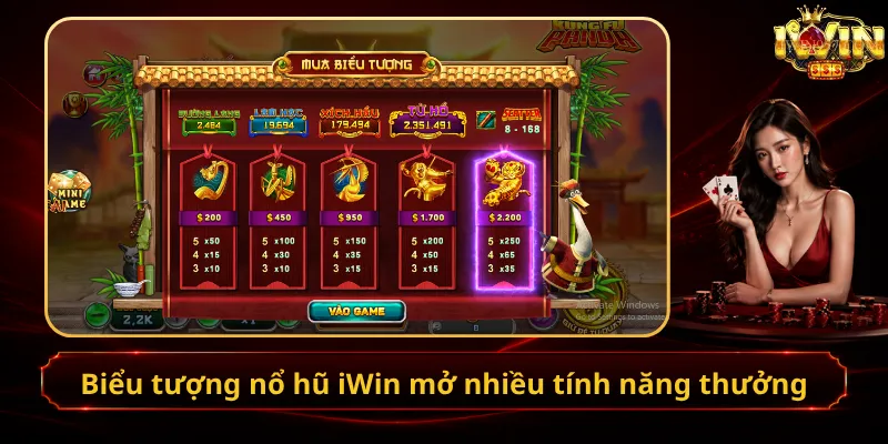 Biểu tượng nổ hũ iWin mở nhiều tính năng thưởng
