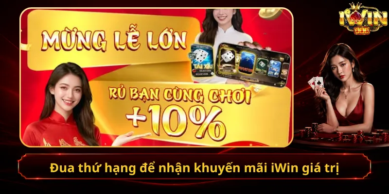 Đua thứ hạng để nhận khuyến mãi iWin giá trị