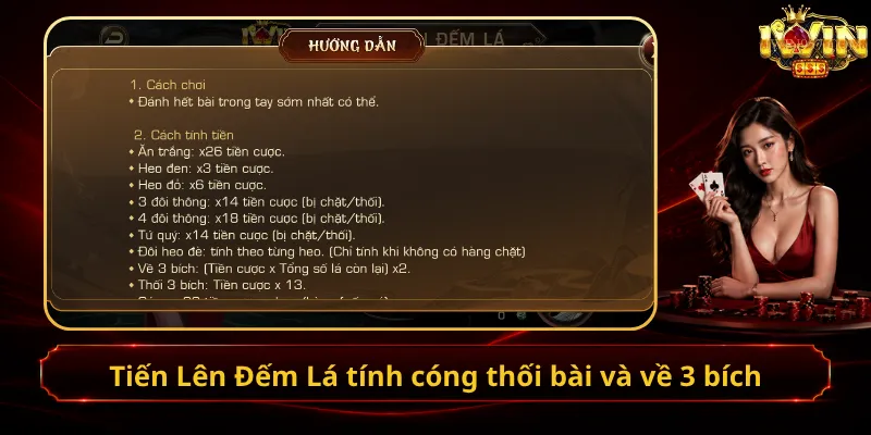 Tiến Lên Đếm Lá tính cóng thối bài và về 3 bích