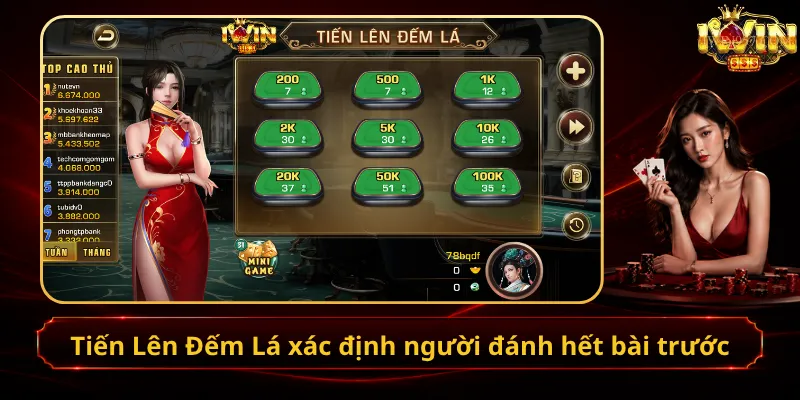 Tiến Lên Đếm Lá xác định người đánh hết bài trước