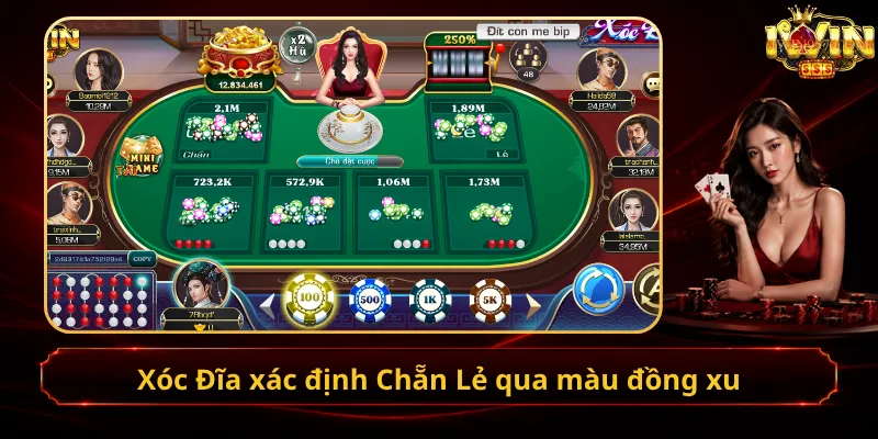 Xóc Đĩa xác định Chẵn Lẻ qua màu đồng xu